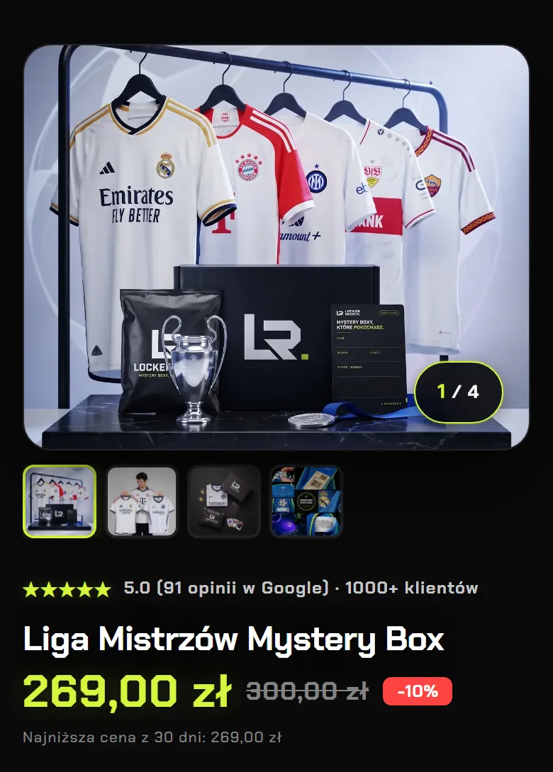 Karta produktu Liga Mistrzów Mystery Box na telefonie